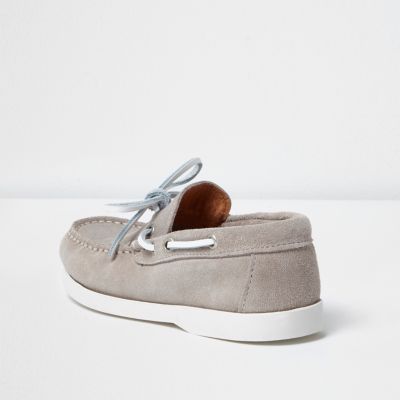 Boys stone suede boat shoes